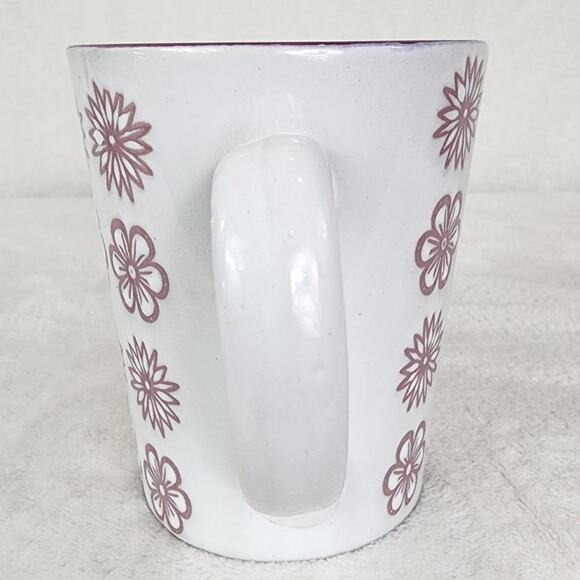 Graydon Hall Mug Purple Flower Allover Embossed in Plum Purple And White. EUC - Picture 2 of 7